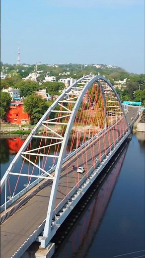 Bhopal Cable Bridge Drone View | Stunning Aerial Shots of Bhopal 2025 🇮🇳 #shorts #viral #bhopal