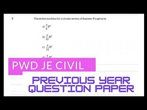 PWD Previous Year Question Paper with answers/JE Civil PWD/ Maharashtra/ Er.