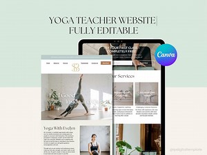 Yoga Website Template: Editable Wellness Instructor Design (canva) - Etsy
