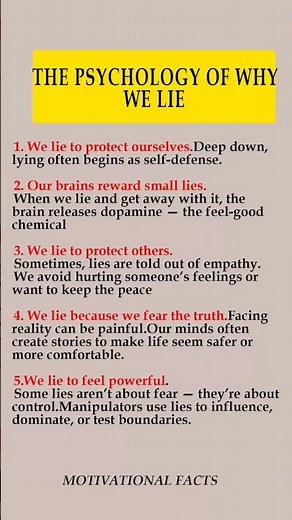 The Psychology of Why We Lie 🧠 | #PsychologyFacts #MindPower