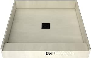 Tile Redi USAB4848C-SCSQMVZ Redi Base Shower Pan, 48" W x 48" D with Flashing, Matte Black