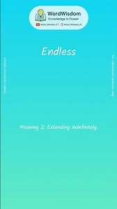 What does "Endless" mean? | English vocabulary shorts | #endless #wordwisdom