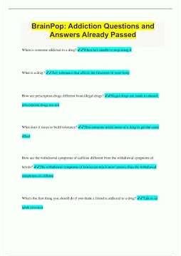 BrainPop Addiction Questions and Answers Already Passed780