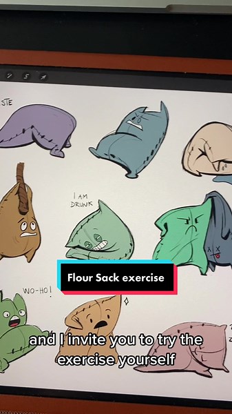 Fun Flower Sack Drawing Exercise on iPad