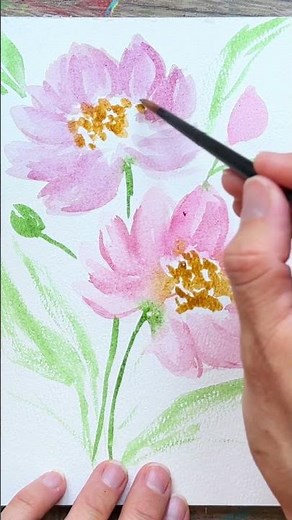 How to paint loose watercolor flowers for beginners.