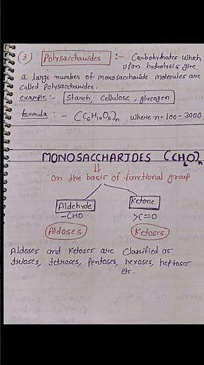 Class -12 chapter -10 biomolecules / Carbohydrates and its Classification Notes / CBSE / NCERT