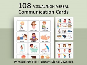 Visual Communication Cards for Autism, Printable Non Verbal Flash Cards for AAC Board for Toddler Schedule and Daily Routine Chart for Kids - Etsy