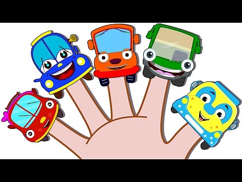 Learn Colors with Wheels On The Bus Finger Family Nursery Rhymes Collection