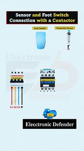 11K views · 140 reactions | Sensor and foot switch connection with a contactor #buttonandbuzzer #electricvehicle #electrician #electricalcontrol #electricity #elegant #Electronic #electricalwork #electricalengineering #electronicmusic @top fans | Elecctronic Defender | Facebook