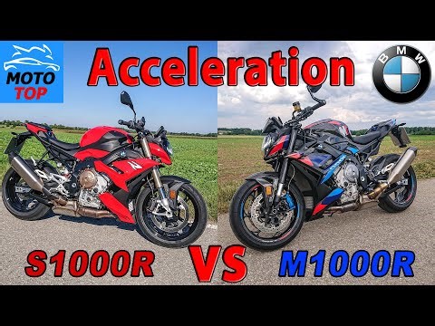 BMW S1000R vs M1000R - ACCELERATION Comparison - Gopro GPS measured