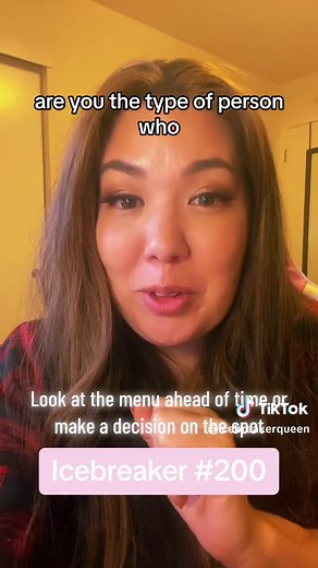 Icebreaker of the day! #icebreakerqueen #icebreaker #smalltalk #conversationstarters #workfromhome #virtualmeetings #teamworkmakesthedreamwork #corporateculture #teamfun #officetok #professionalwomen #work #corporatelife #restaurant #menu