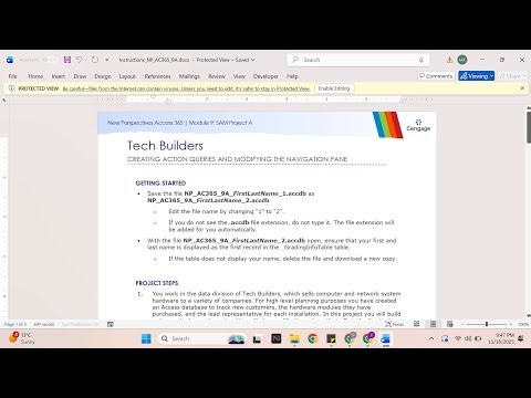 New Perspectives Access 365 | Module 9: SAM Project A Tech Builders