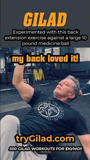 Back stretch using a big ball with Gilad