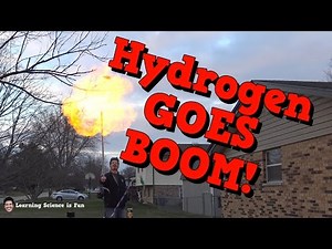 Backyard Science Hydrogen Gas Balloon Explosion - Fireball | Mister C
