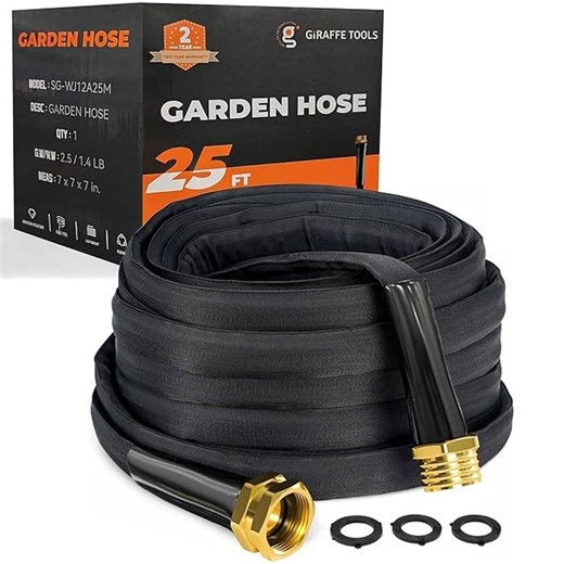 ($30 - $54 on amazon with 5-star reviews - see additional image, but starting at just $14.99 from us!) - Kink-Free Ultralightweight Lay Flat Water Hose Kink Free Flexible Hose - Choose Length from 25 Foot, 50 Foot, and 75 Foot - Order 2 or more and SHIPPING IS FREE!