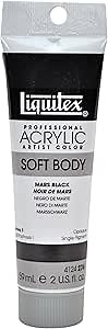Liquitex 4124276 Professional Soft Body Acrylic Paint 2-oz Tube, Mars Black
