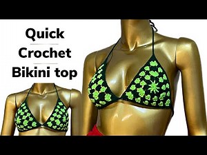 Easy crochet bikini top tutorial for beginners/ crochet granny top tutorial