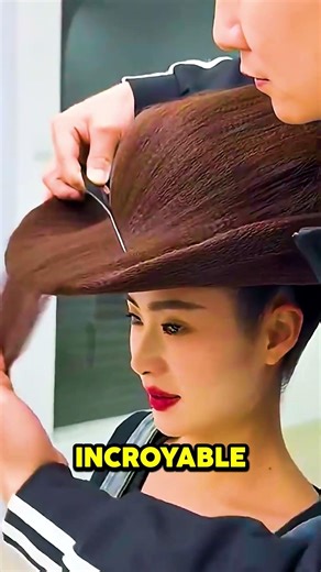 A hat sculpted from her hair! 🤠 #hairstyle #transformation #art #hair #unusual
