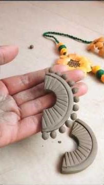 Diy Terracotta Jewellery 😱#handmade #jewellerydesign #clayjewellery #shorts #trending