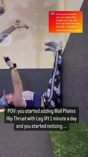 7.4K views · 115 reactions | Wall Pilates with hip thrust leg lift 奈...