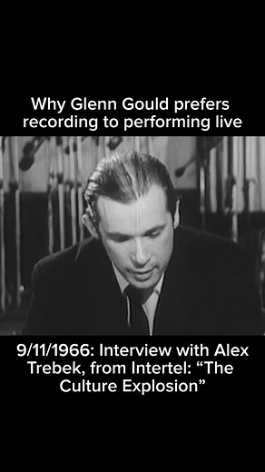 59 Years ago on Nov 9, 1966, Glenn Gould sits down with Alex Trebek, from (Intertel): “The Culture Explosion and discusses his preference for recording. | Glenn Gould