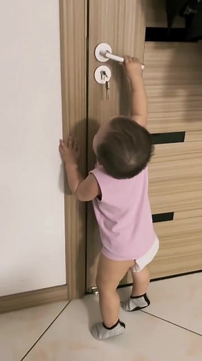 Toddler Unlocks Door: Cute Baby Moments