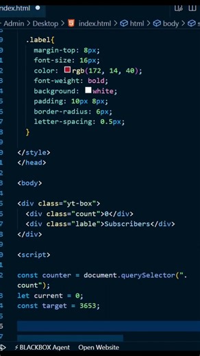 Tricks : 66/100 Subscriber (Number) Counter Animation 🔥 | HTML CSS JavaScript #cssanimation #webtips