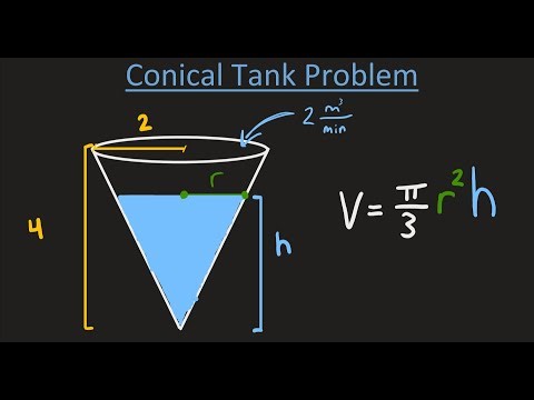 Calc1: Related Rates - Conical Tank Problem