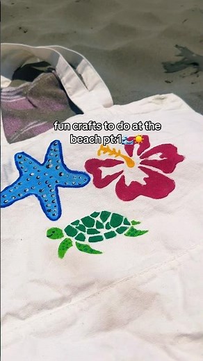 part1 beach craft ideas🌊 #diy #beach #creative #easycraft #aesthetic #summercrafts #craft #totebag