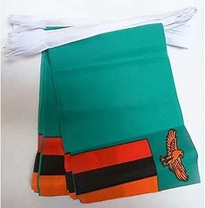 AZ FLAG Zambia 6 meters BUNTING Flag 20 flags 9'' x 6'' - Zambian STRING flags 15 x 21 cm
