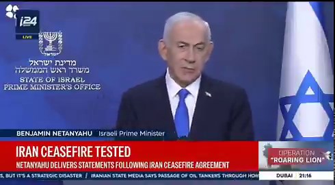 Benjamin Netanyahu rejects President Trump’s ceasefire and says the war will continue against Iran at any time he chooses.Netanyahu says he will achieve his objectives through further military action under his command.“We are ready to resume the fighting at any moment.”“Our finger is on the trigger.”