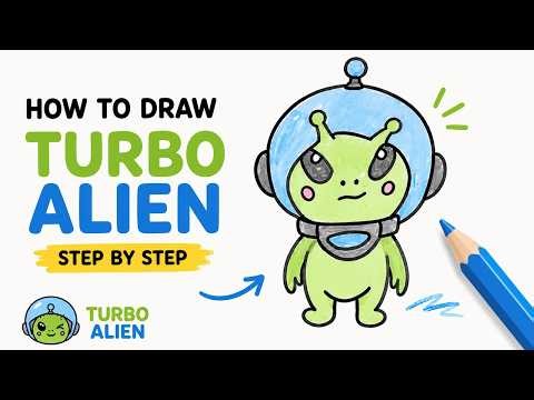 How to Draw Turbo Alien 👽 Easy Step by Step Drawing for Kids