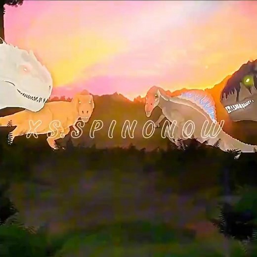 Rexy & Spinosaurus vs Indominus Rex & Giganotosaurus🔥☠️💀| Animation By Slick #slick #edit # dinosaur