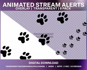 Animated Paw Prints Stream Overlay: Cat, Dog Tracks (8 Pack) (digital Download) - Etsy