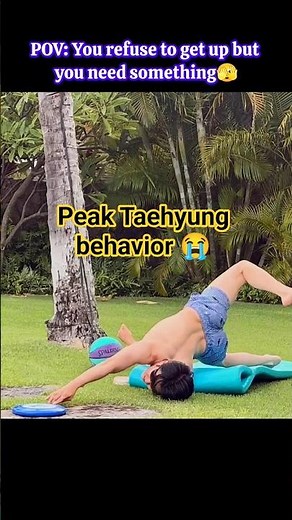Taehyung be like: I’d rather break my spine than get up 😭