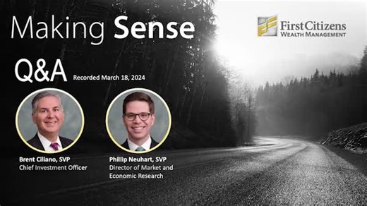 Phil Neuhart, Director of Market and Economic Research, discusses recent inflation data and what it might mean for interest rates and markets all in this month's Making Sense: Q&A update. https://bit.ly/3IPkTtr | First Citizens Bank