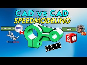 RHINOCEROS CAD vs SOLIDWORKS - Who can model this part the FASTEST!? - CAD Speedmodeling Tournament!