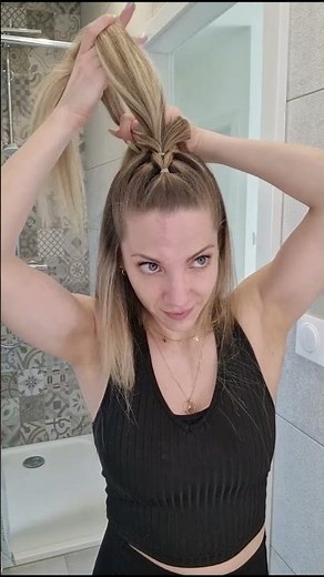 GYM GIRL BRAID HACK 🏋🏼‍♀️ #braids #hairstyle #hair #braidstyles #hairtutorial #braid #hairtok
