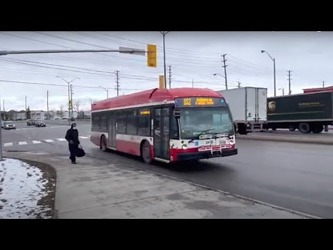 TTC 102 Markham Rd Bus Ride #3416 from Steeles East & Markham Rd to Warden Stn (January 24th, 2023)