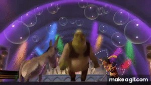 Shrek jumps on dog on Make a GIF