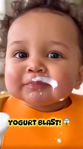 Baby Sneezes Yogurt All Over the Camera! 🤧😂 #shorts #baby #funny