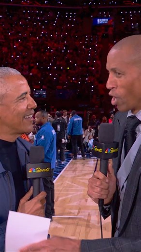 "You did push off Michael on that one play though." 😂 President Barack Obama joined Reggie Miller to talk Bulls/Pacers battles in the 90s. | NBA
