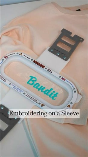 Embroidering on a sleeve with Mighty Hoops