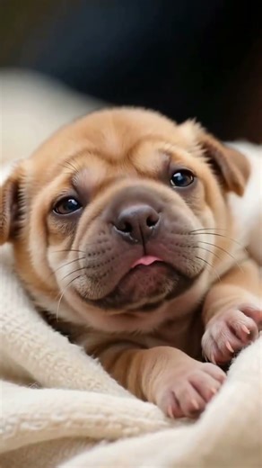Newborn Shar Pei Puppy’s First Cry 🐶💤 Too Precious!#puppy #sharpei #newborn #cute #shorts