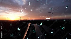 Environmental technology concept.Sustainable Development Goals (SDGs).Renewable resource technology to reduce pollution and carbon emissions.