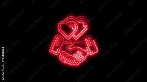 Honesty Icon in Video HD Neon Animation – Integrity and Truthfulness Symbol with Dynamic Glow on Black Background
