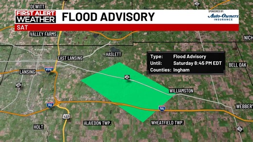 7.5K views · 44 reactions | A Flood Advisory is in effect for parts of Ingham County after very heavy rain and thunderstorms. More storms are possible this evening into tonight. | WILX News 10 | Facebook