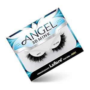 Laflare 3D MINK ANGEL Eyelashes, Soft, Feather-Light, Double-Layer, Voluminous, Glamorous, Fluffy, Striking Look, Reusable Premium Quality False Mink Lashes (AM21)