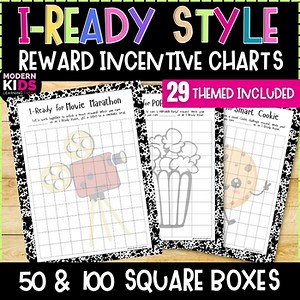 Editable i-Ready Aligned Incentive Charts - 29 Fun Class Reward Themes Included