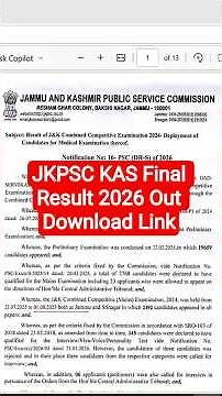 JKPSC CCE Result 2026 Out, Check the Download Link and Roll Number PDF